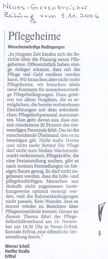 Gewalt in der Pflege
